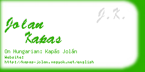jolan kapas business card